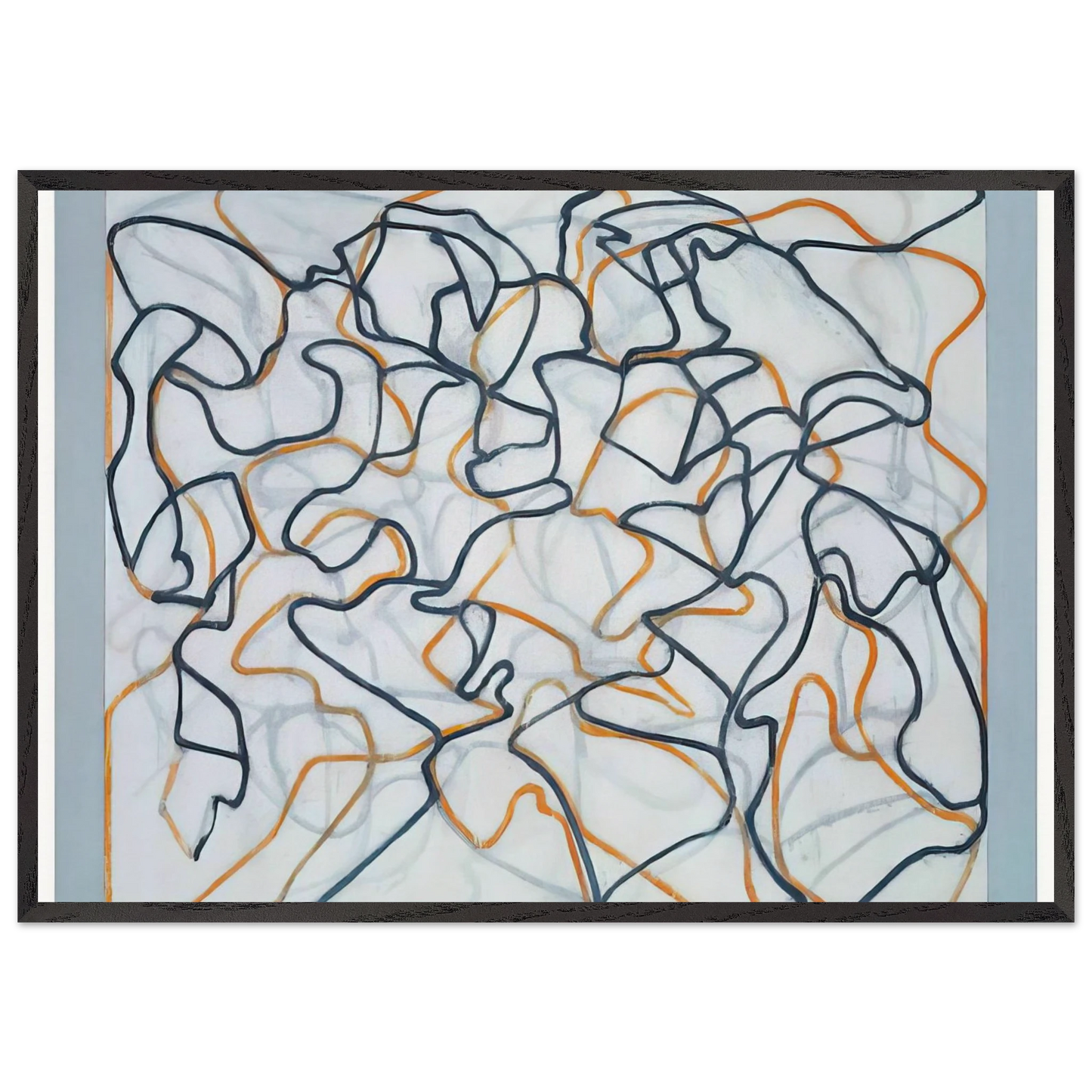 White Ground Letter - 2010 - Brice Marden 70x100 cm / 28x40 inches Framed Art Print – Black Wooden Frame