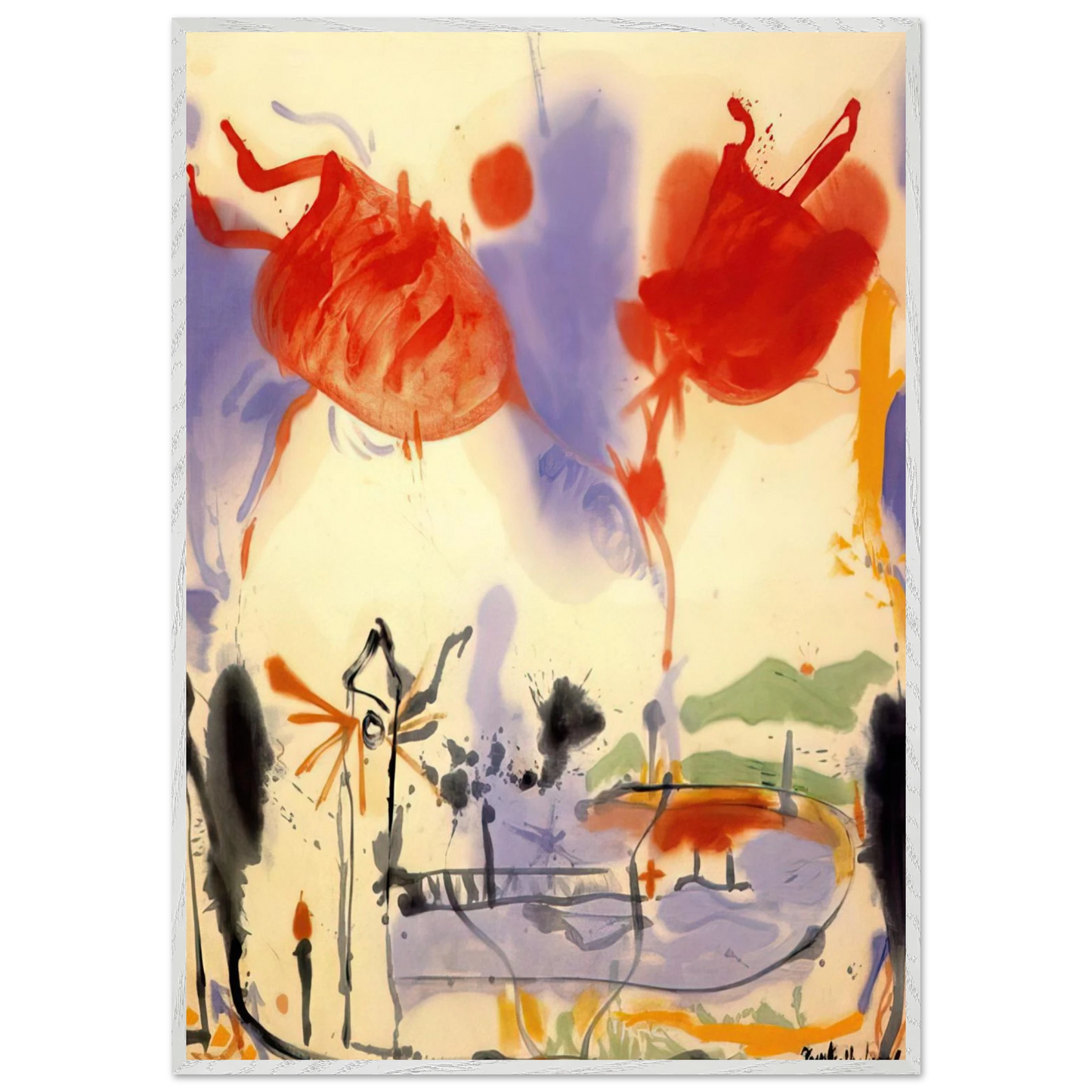 Helen Frankenthaler - Round Trip - 1957 Wall art - A3 (29.7 x 42  cm) - Fine Art Poster-canvas - -