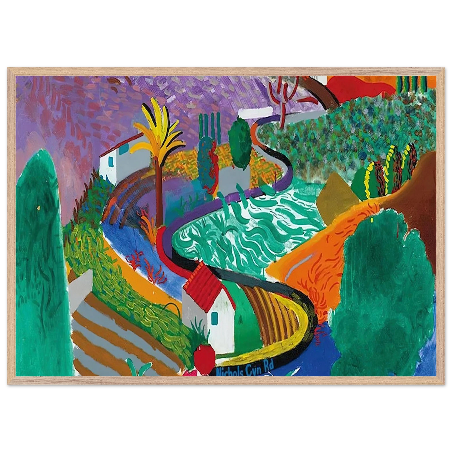 David Hockney - David Hockney Wall art - 70x100 cm / 28x40 inches - Premium Wooden Framed Poster With Fine Art Paper-canvas - Wood frame