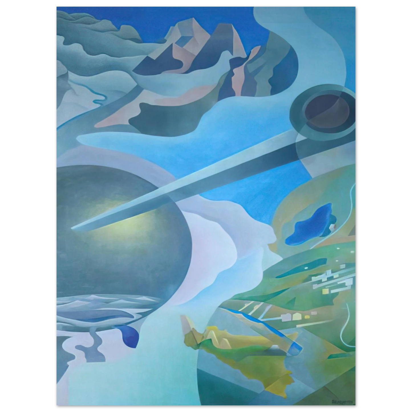 Benedetta Cappa - Synthesis of Aerial Communications - 1934  75x100 cm / 30x40inches Fine Art Poster