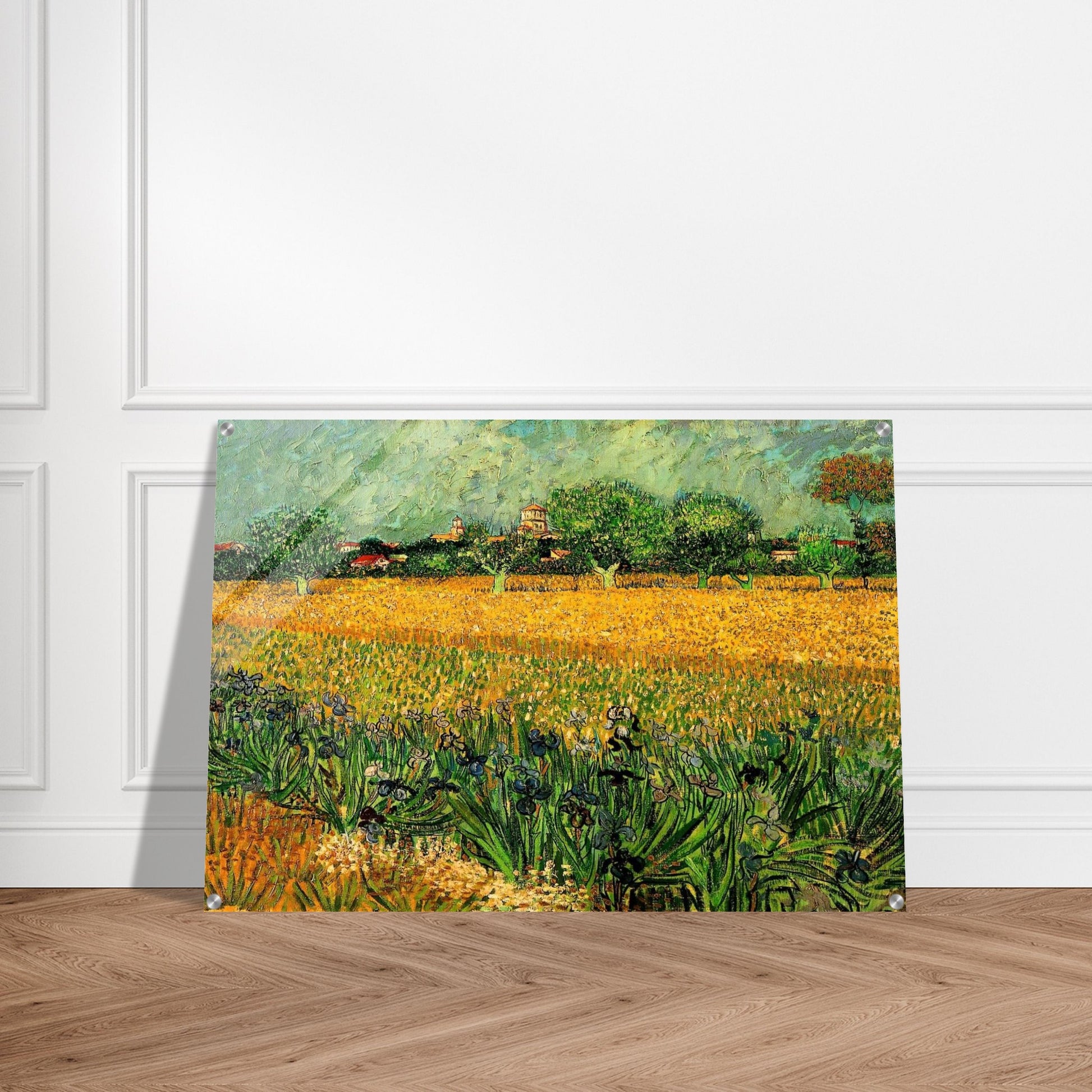 View of Arles with Irises in the Foreground - Vincent van Gogh Acrylic Print - 70x100 cm / 28x40″ inches