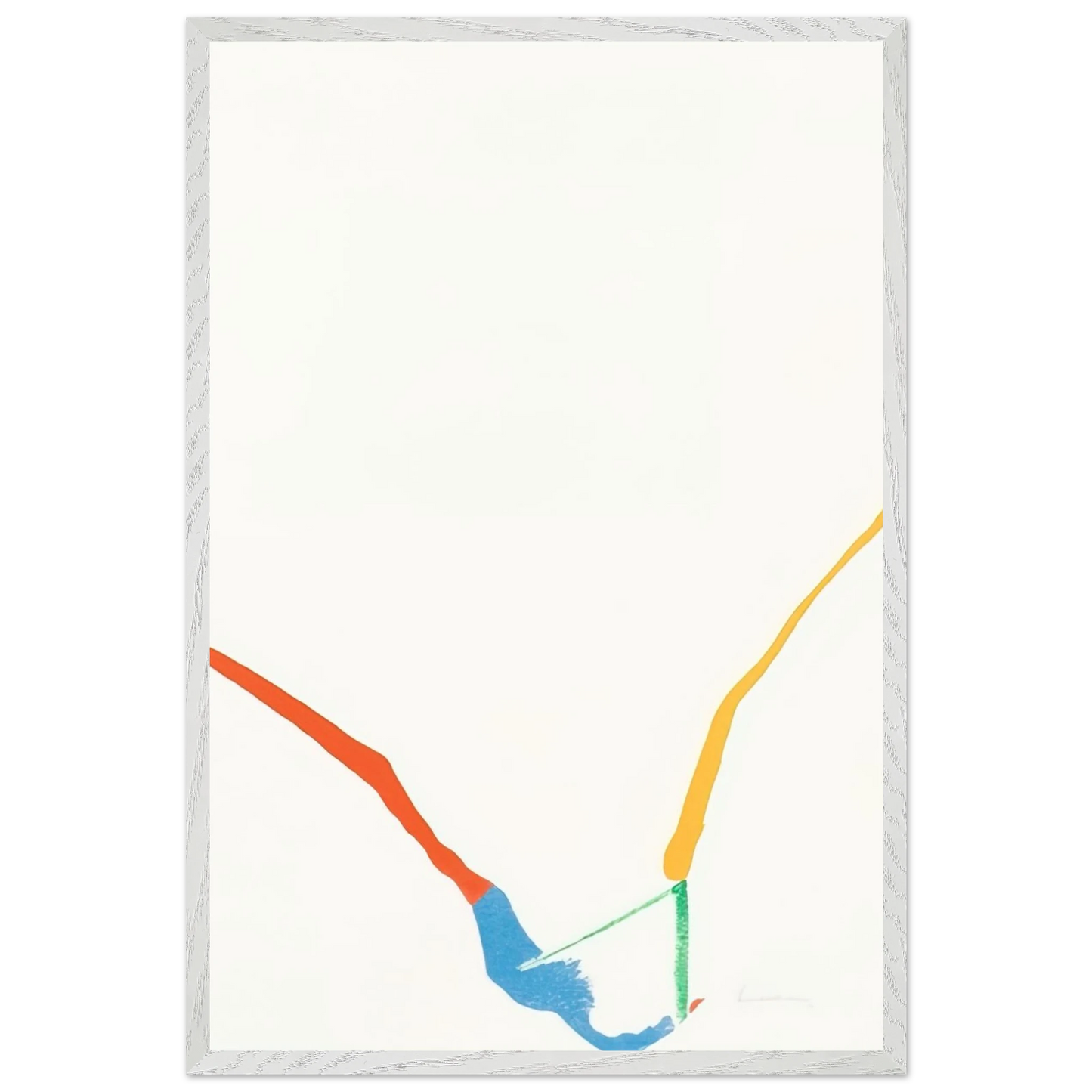 Helen Frankenthaler - What Red Lines Can Do - 1970 Wall art - 50x70 cm / 20x28 inches - Premium Wooden Framed Poster With Fine Art Paper-canvas - White frame