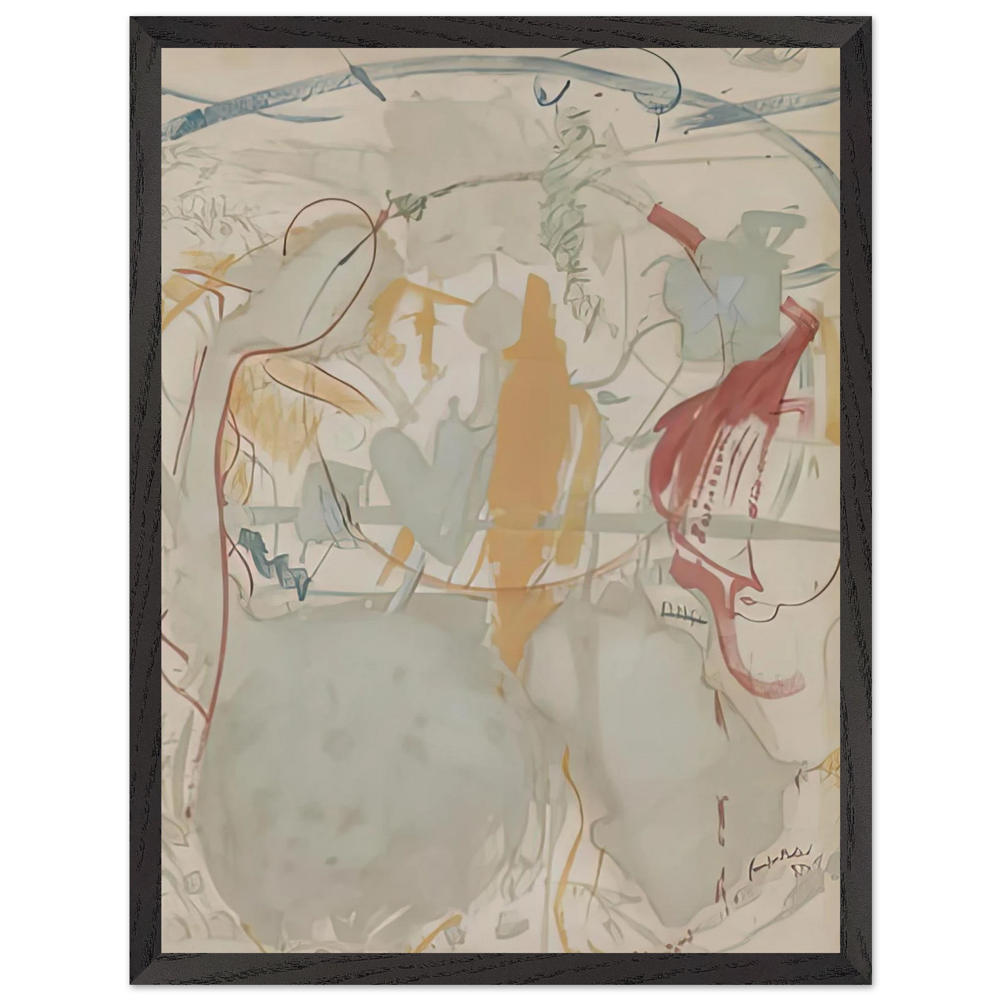 Helen Frankenthaler - Seven Types of Ambiguity, 1957- Wall Art - 21x29.7 cm / 8x12" - Premium Wooden Framed Poster With Fine Art Paper-canvas - Wood frame