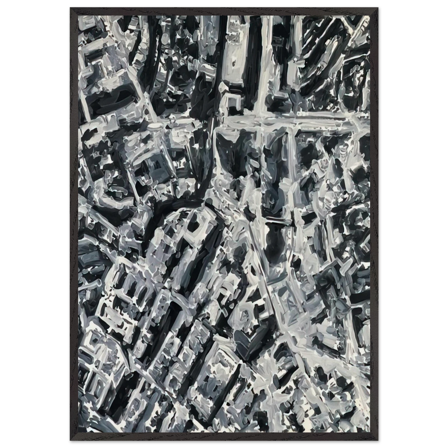 TOWNSCAPE PL 1970 1 - Gerhard Richter 70x100 cm / 28x40 inches Framed Art Print – Black Wooden Frame