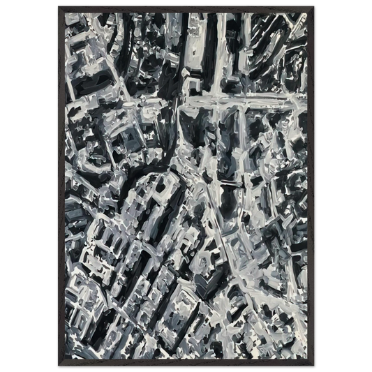 TOWNSCAPE PL 1970 1 - Gerhard Richter 70x100 cm / 28x40 inches Framed Art Print – Black Wooden Frame