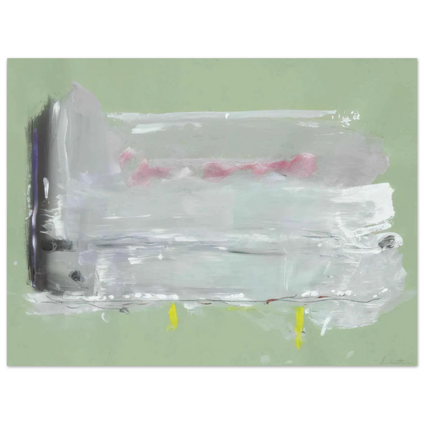 Helen Frankenthaler - Untitled - 1984 Wall art - 60x80 cm / 24x32 inches - Premium Wooden Framed Poster With Fine Art Paper-canvas - Black frame