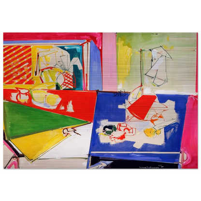 Magenta and Blue - Hans Hofmann Brushed Aluminum Print - 70x100 cm / 28x40 inches | Hans Hofmann Aluminum Print | Hans Hofmann Prints