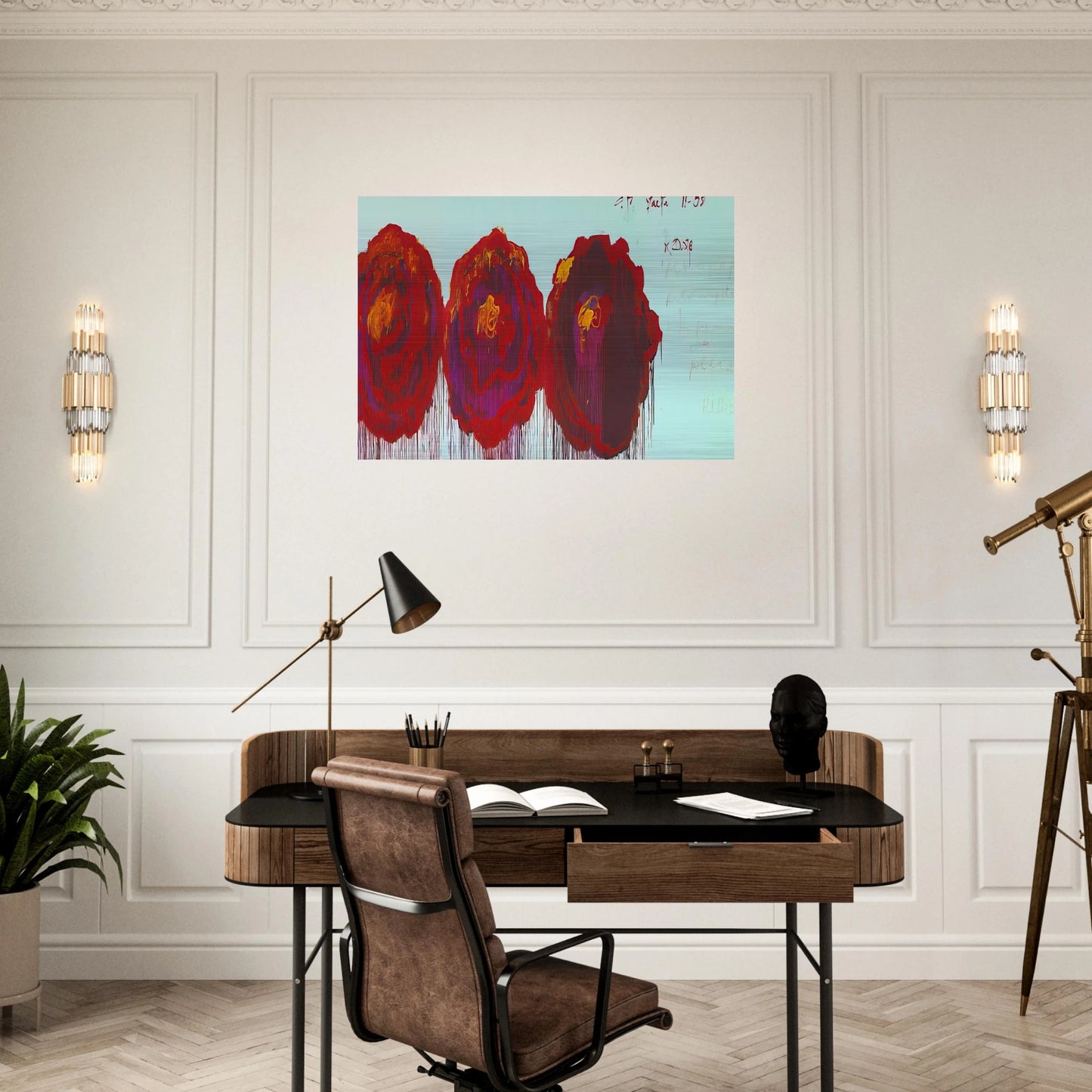 The Rose  IV  - Cy Twombly Brushed Aluminum Print - 70x100 cm / 28x40 inches | Cy Twombly Aluminum Print | Cy Twombly Prints