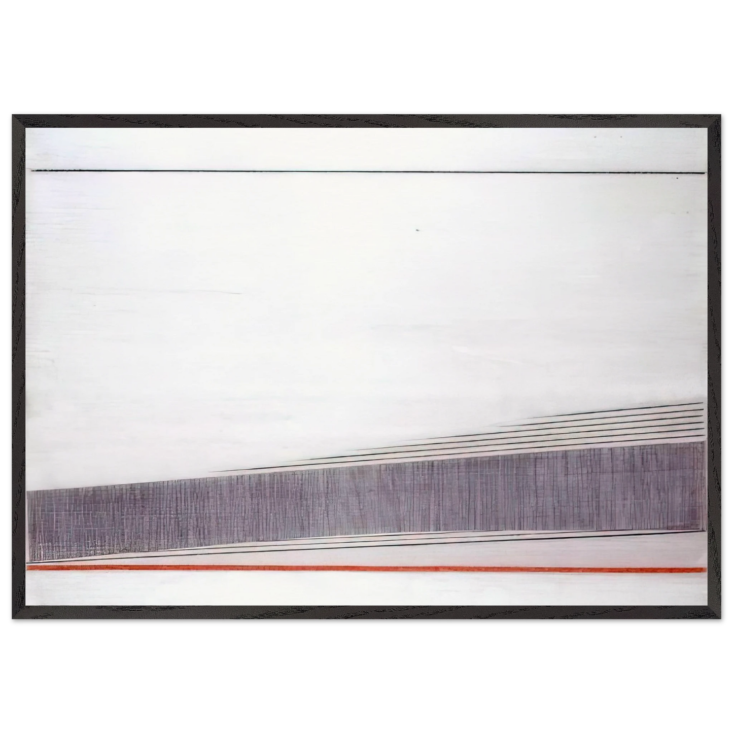 La linea rossa - 1966 - Bice Lazzari 70x100 cm / 28x40 inches Framed Art Print – Black Wooden Frame