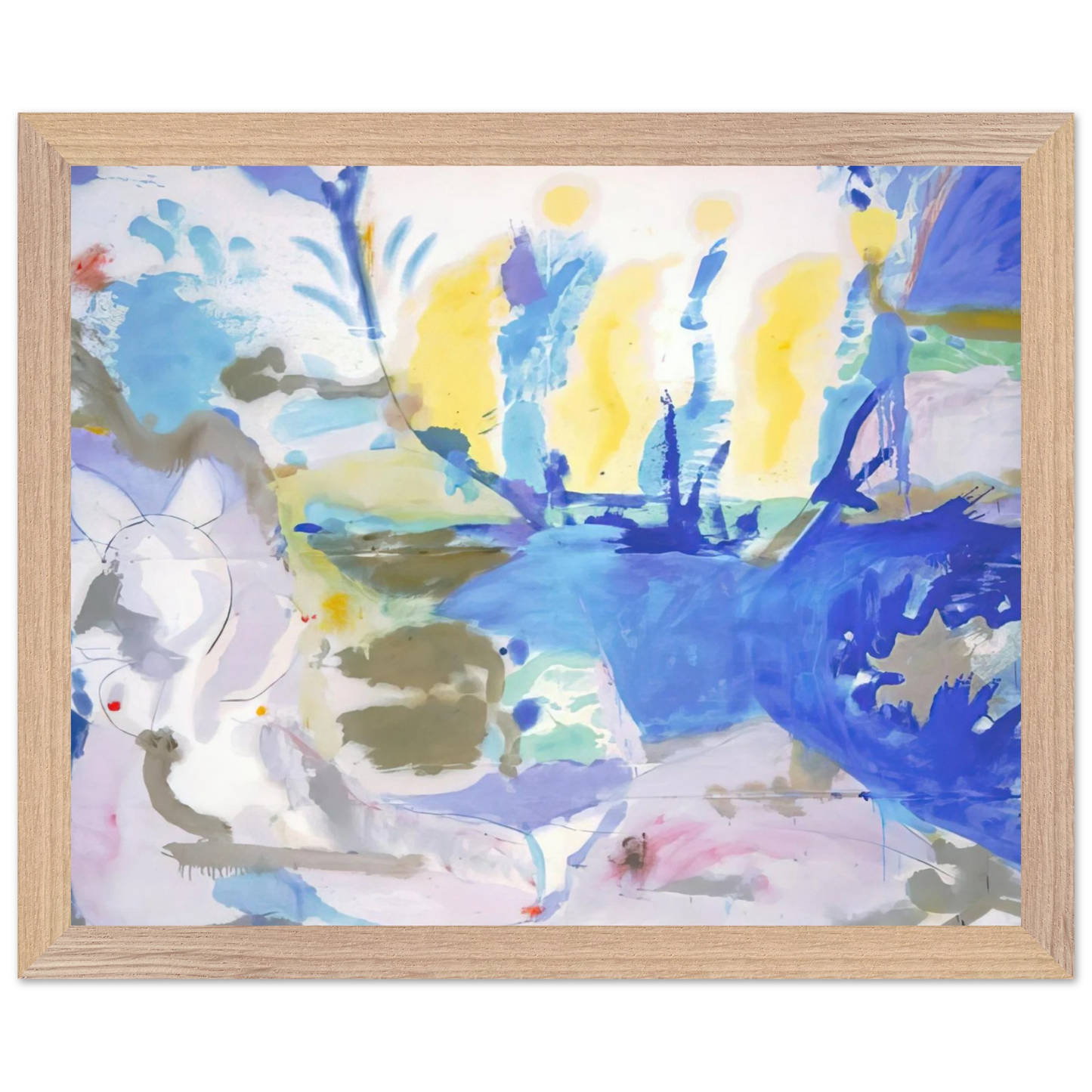 Helen Frankenthaler - Basque Beach - 1958 Wall art - 30x40 cm / 12x16 inches - Premium Wooden Framed Poster With Fine Art Paper-canvas - Wood frame