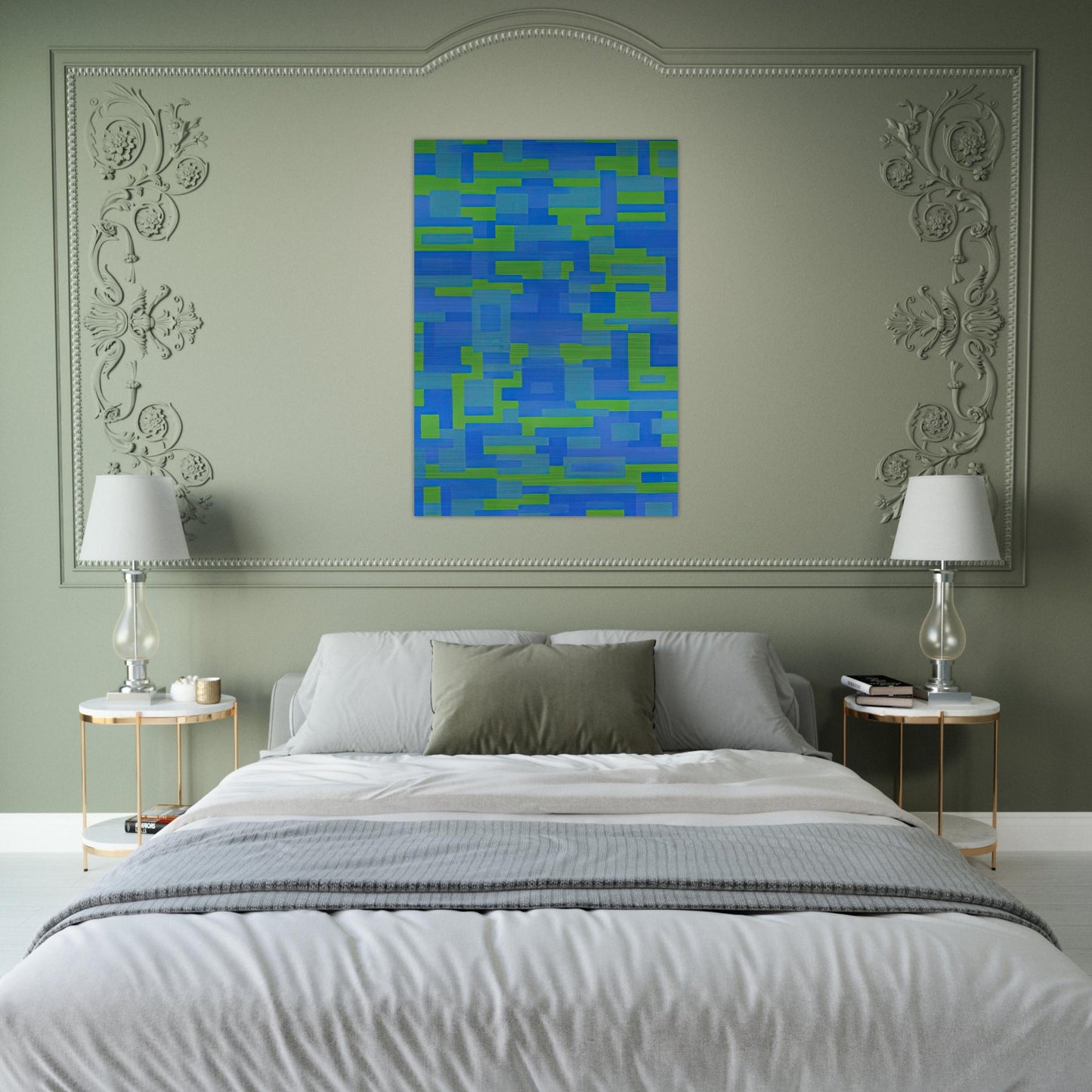 Blue-Green Painting - 1948 - Ad Reinhardt Brushed Aluminum Print - 70x100 cm / 28x40 inches | Ad Reinhardt Aluminum Print | Ad Reinhardt Prints