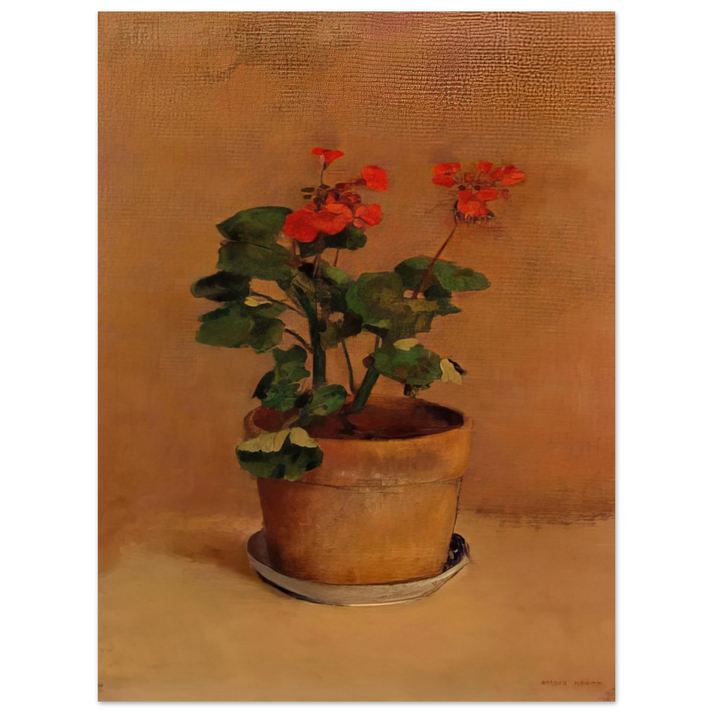 Odilon Redon - A POT OF GERANIUMS  75x100 cm / 30x40inches Fine Art Poster