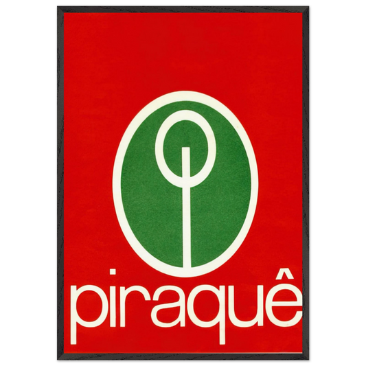 Logo Piraque - 1970 - Lygia Pape 70x100 cm / 28x40 inches Framed Art Print – Black Wooden Frame