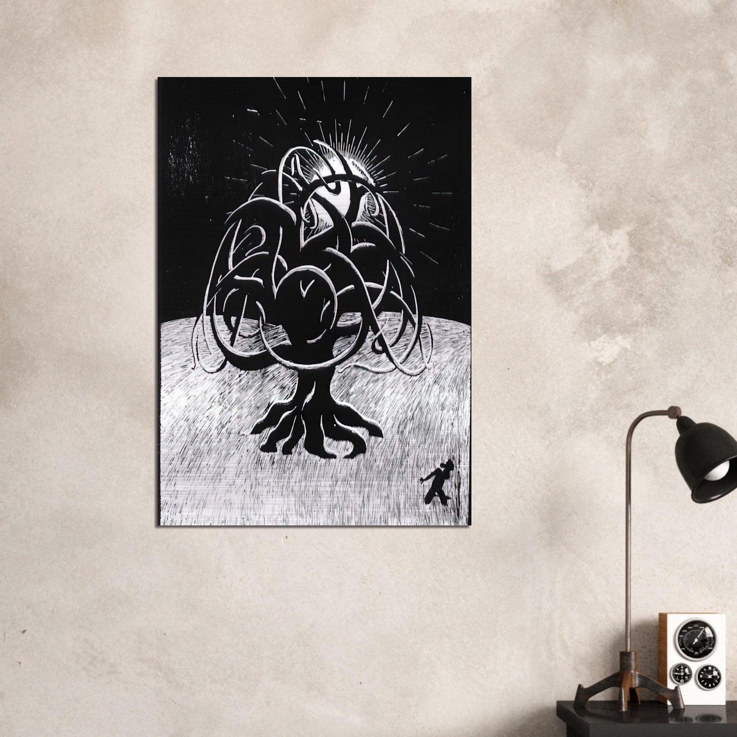 TWON TREE - MC Escher Brushed Aluminum Print - 70x100 cm / 28x40 inches | MC Escher Aluminum Print | MC Escher Prints