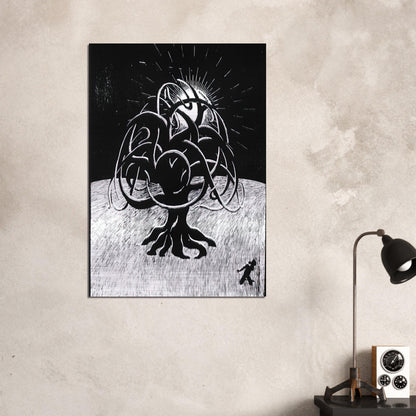 TWON TREE - MC Escher Brushed Aluminum Print - 70x100 cm / 28x40 inches | MC Escher Aluminum Print | MC Escher Prints