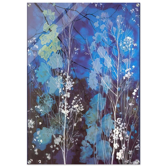 Delphinium - Eyvind Earle Acrylic Print - 70x100 cm / 28x40″ inches