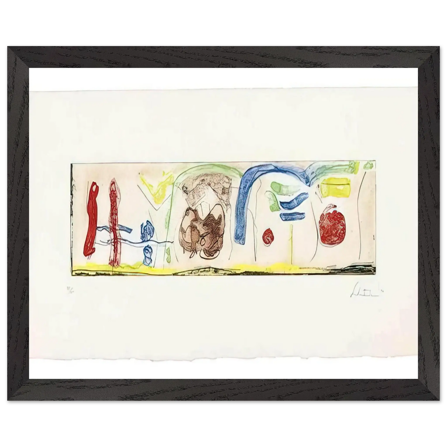 Helen Frankenthaler - Bridges - 1996 Wall art - 70x100 cm / 28x40 Inches - Premium Wooden Framed Poster With Fine Art Paper - White frame