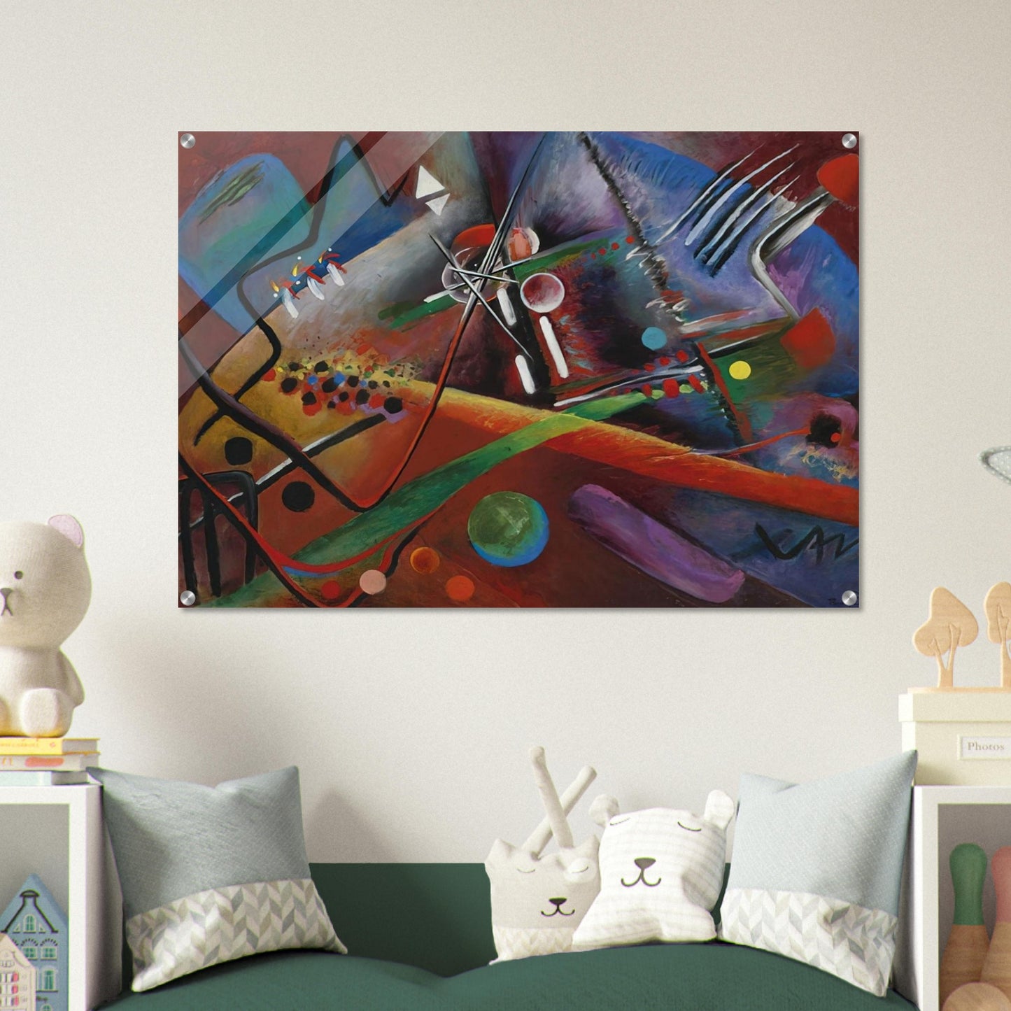 CON ROSO 1918 - Rudolf Bauer Acrylic Print - 70x100 cm / 28x40″ inches