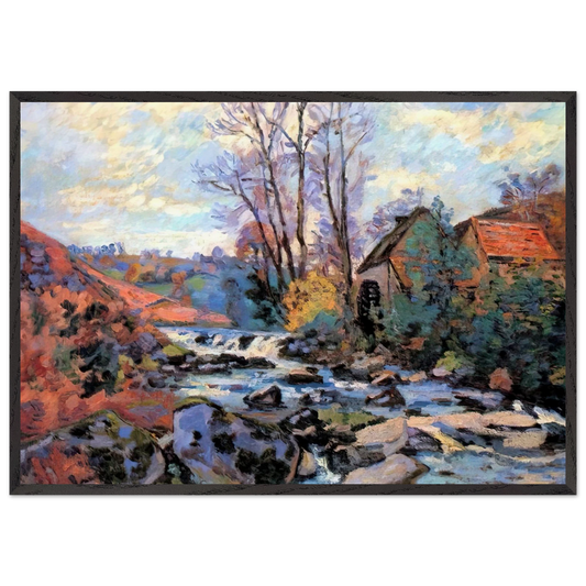 Moulin Bouchardon Crozant - 1895 - Armand Guillaumin 70x100 cm / 28x40 inches Framed Art Print – Black Wooden Frame