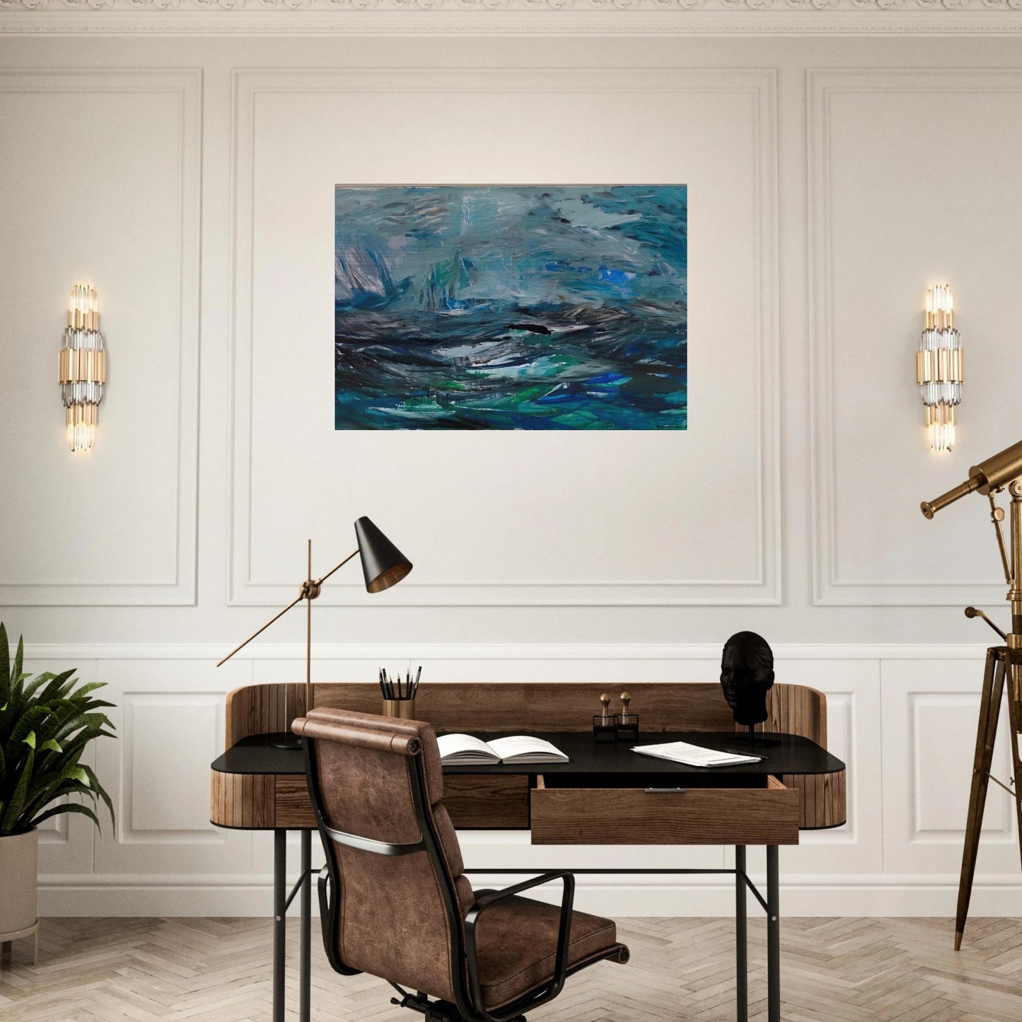 Abstract Sea - 1963 - Tove Jansson Brushed Aluminum Print - 70x100 cm / 28x40 inches | Tove Jansson Aluminum Print | Tove Jansson Prints