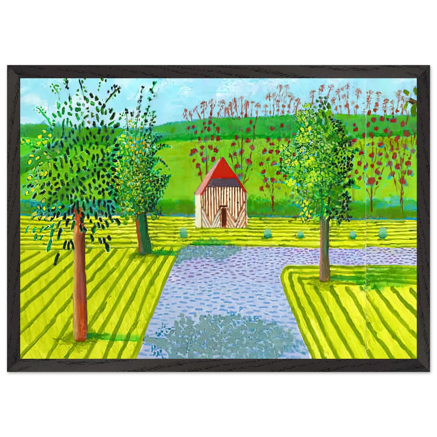 David Hockney - David Hockney Wall art - 70x100 cm / 28x40 Inches - Premium Wooden Framed Poster With Fine Art Paper - White frame