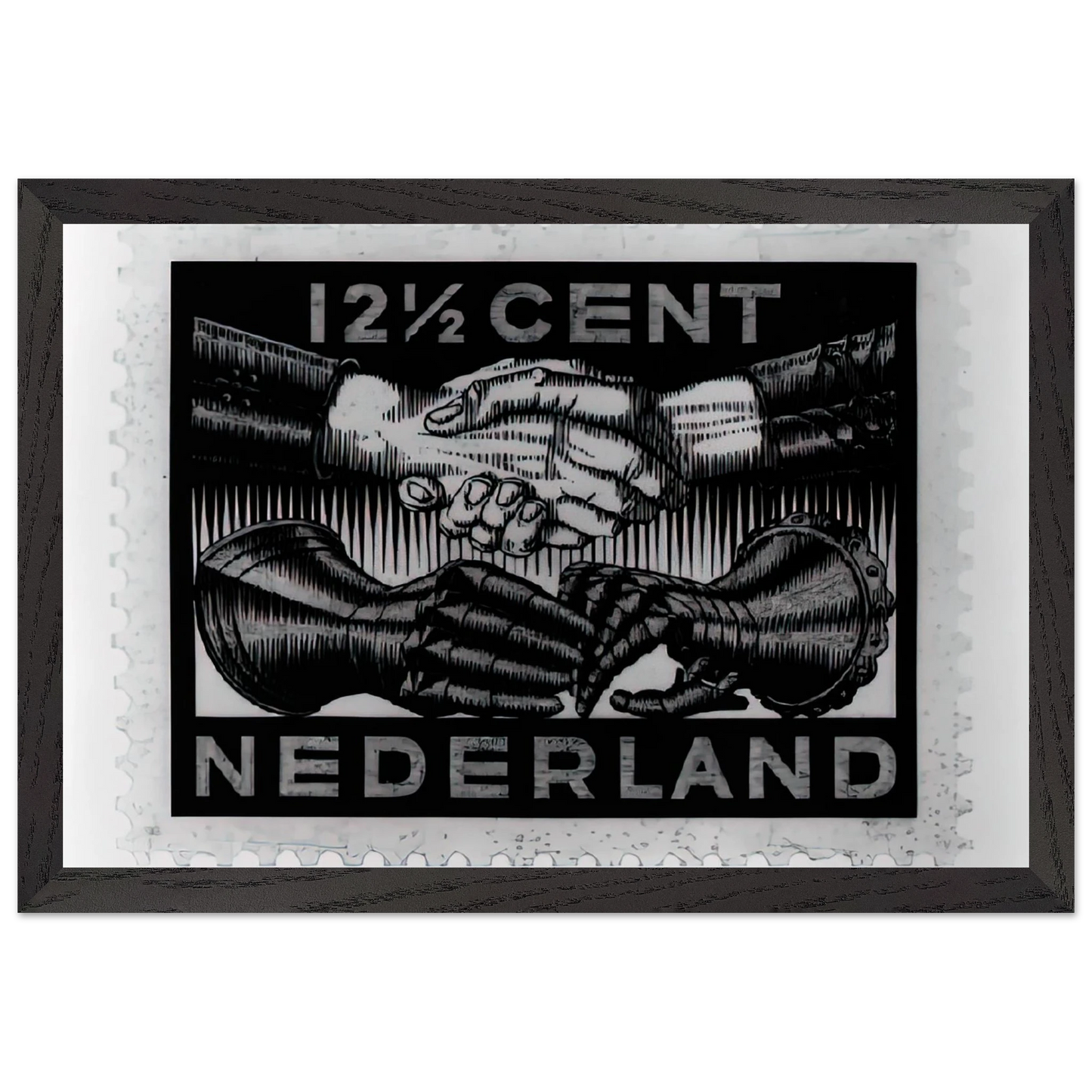 MC Escher - DESIGN FOR DUTCH PEASE POSTAGE STAMP MARCH 1932 1932 Wall Art - 30x40 cm / 12x16 inches - Fine Art Poster - -