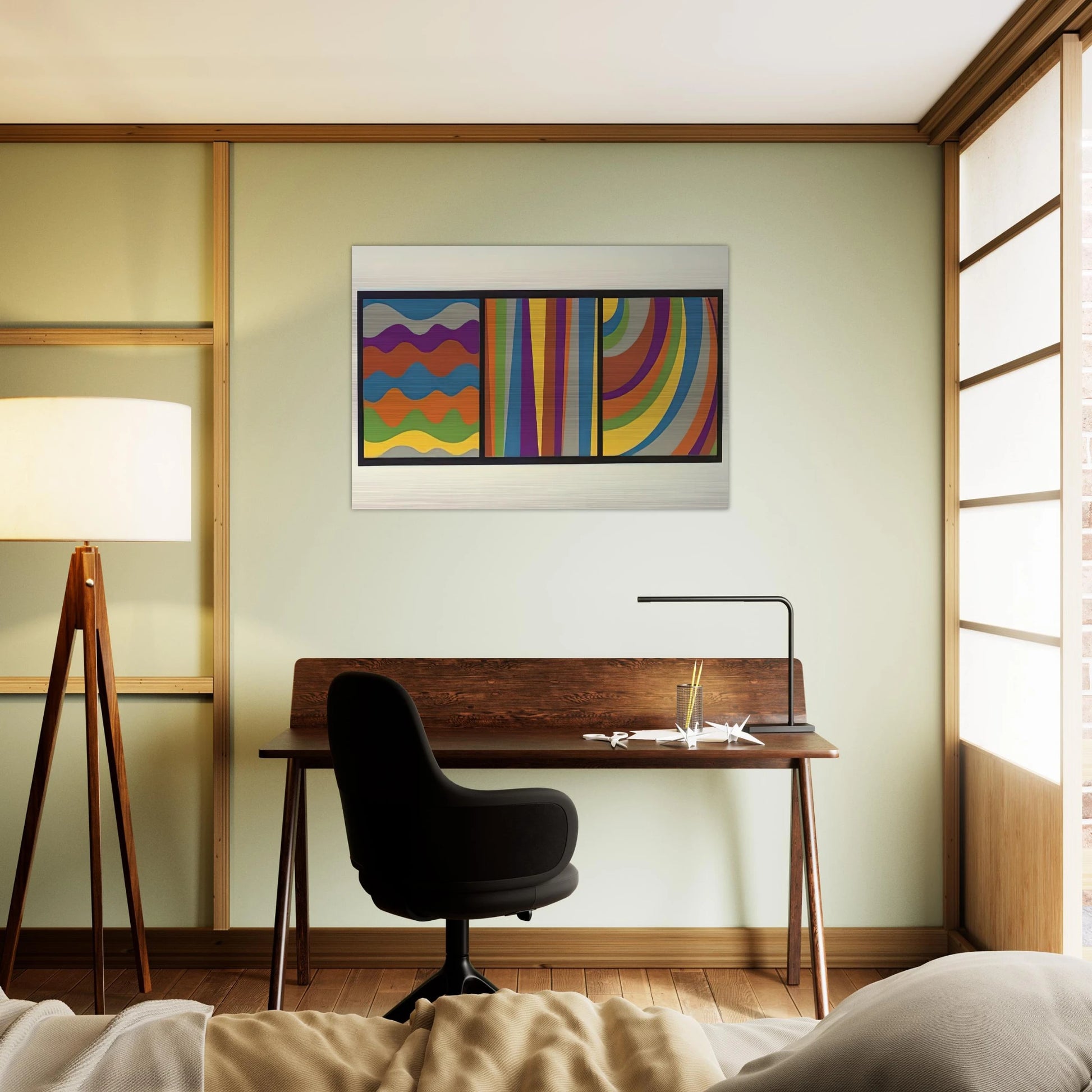 Irregular Arcs, Bands, Loops - Sol LeWitt Brushed Aluminum Print - 70x100 cm / 28x40 inches | Sol LeWitt Aluminum Print | Sol LeWitt Prints