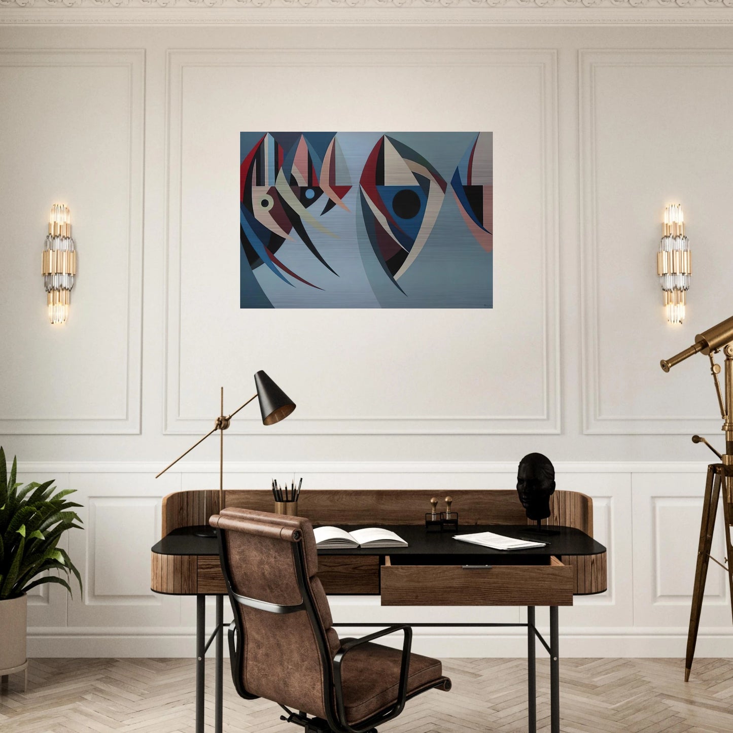 Untitled - 1956 - Karl Benjamin Brushed Aluminum Print - 70x100 cm / 28x40 inches | Karl Benjamin Aluminum Print | Karl Benjamin Prints