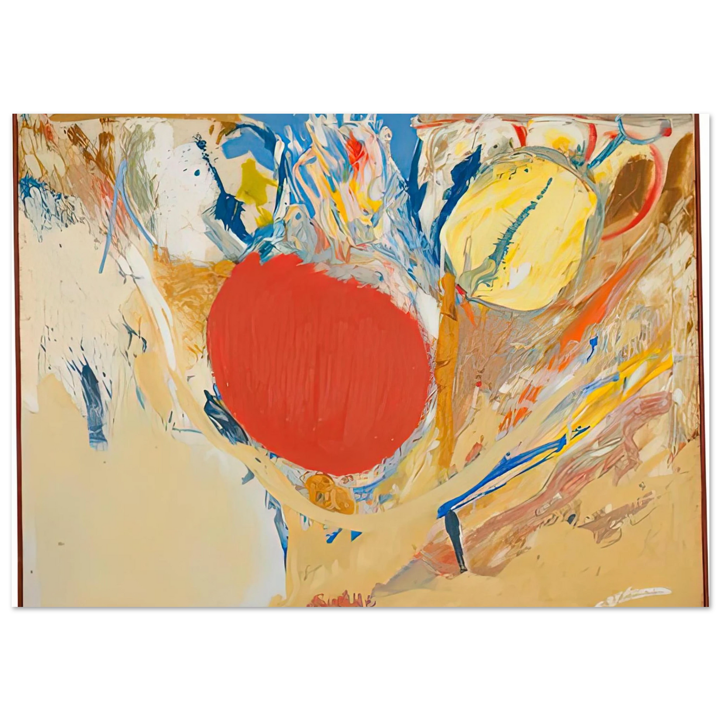Helen Frankenthaler - Break Through, 1956- Wall Art - 30x40 cm / 12x16 inches - Premium Wooden Framed Poster With Fine Art Paper-canvas - White frame