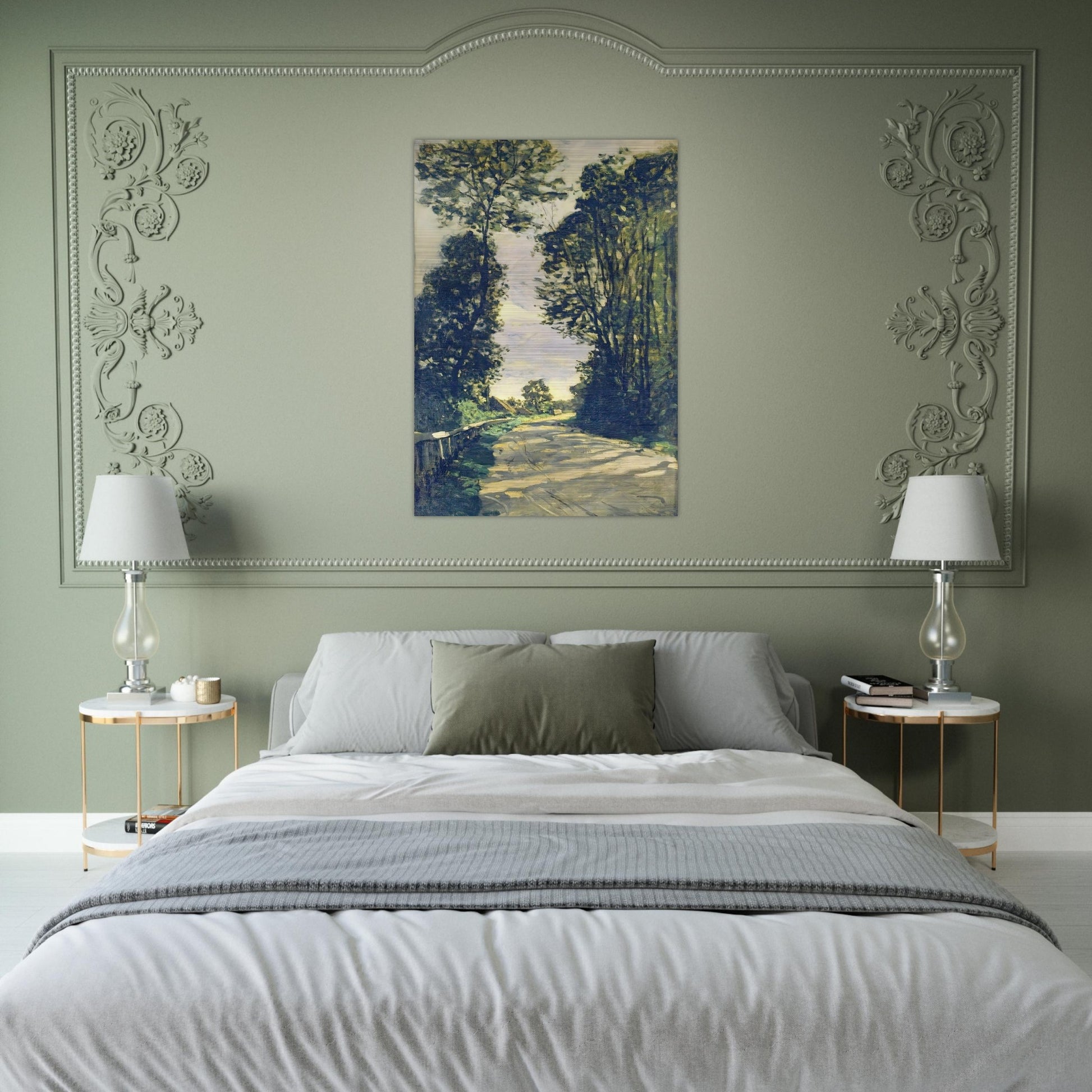 Road to the Saint-Simeon Farm - claude monet Brushed Aluminum Print - 70x100 cm / 28x40 inches | claude monet Aluminum Print | claude monet Prints