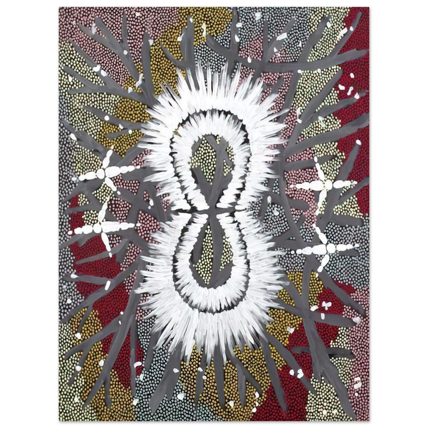 Clifford Possum Tjapaltjarri - Eagle Dreaming - 1997  75x100 cm / 30x40inches Fine Art Poster