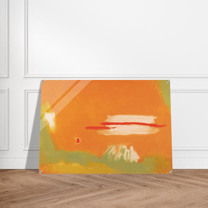 RED ACROSS 1996 - Esteban Vicente Acrylic Print - 70x100 cm / 28x40″ inches | Esteban Vicente Wall Art | Esteban Vicente Prints