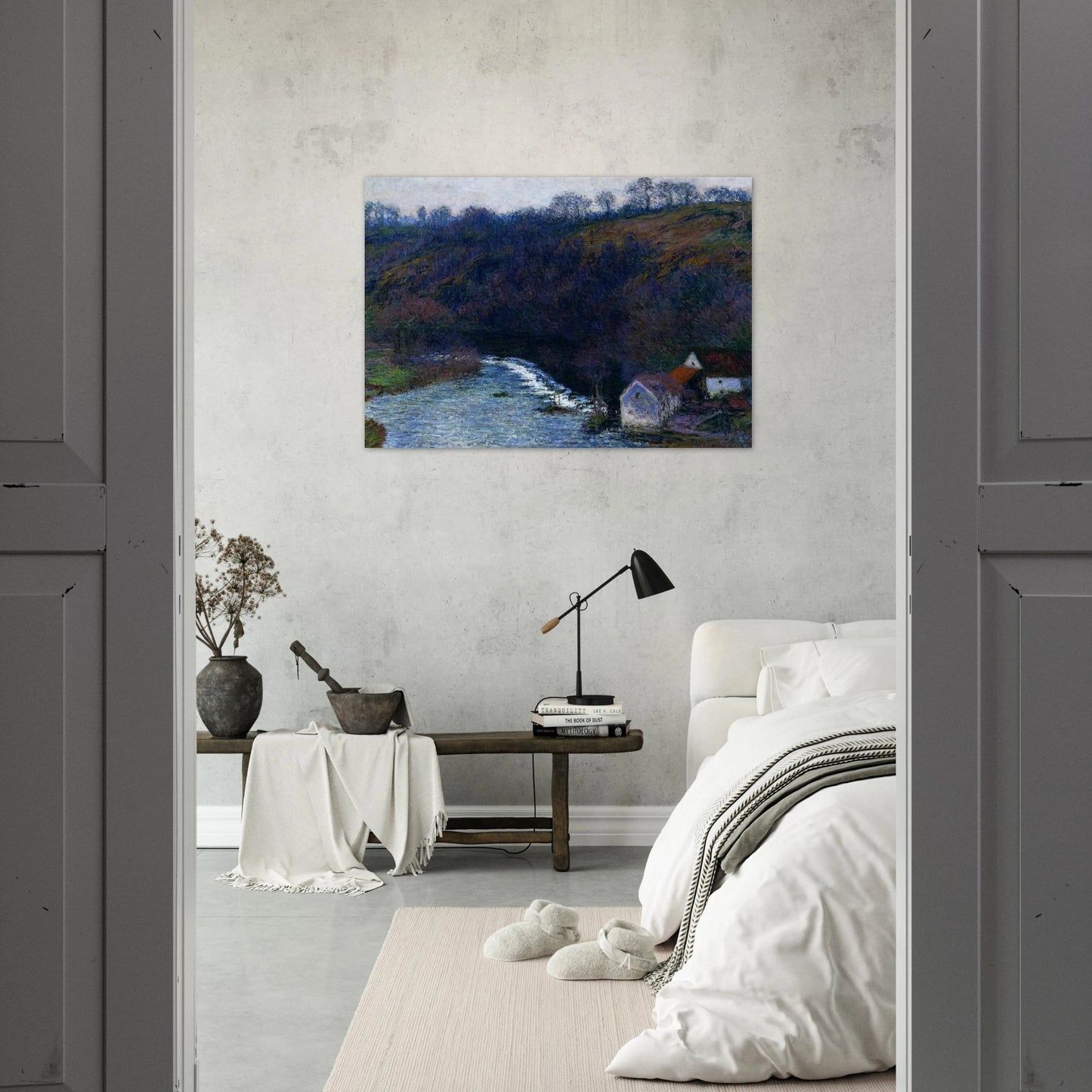 The Mill at Vervy - claude monet Brushed Aluminum Print - 70x100 cm / 28x40 inches | claude monet Aluminum Print | claude monet Prints