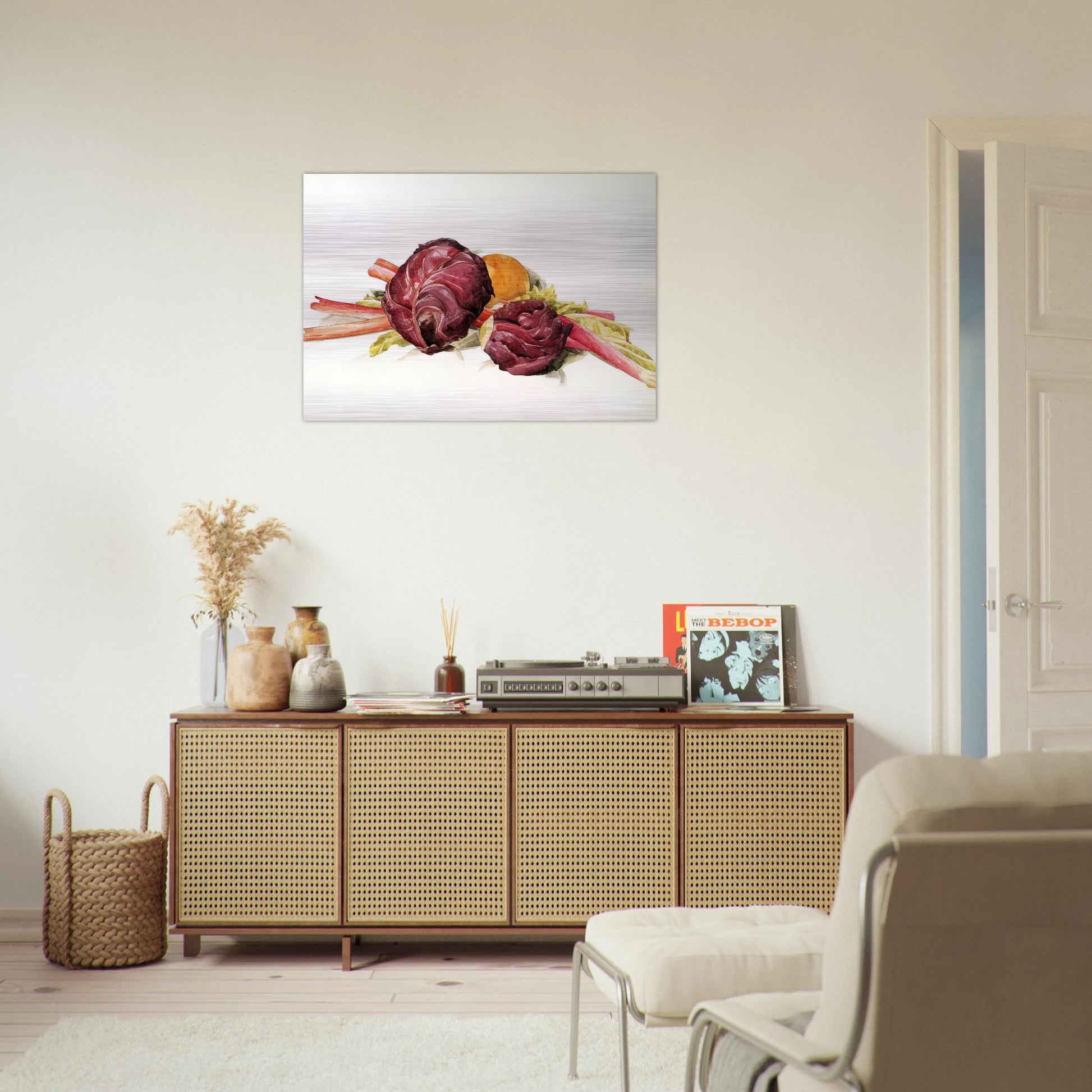 Red Cabbages, Rhubarb and Orange - 1929 - Charles Demuth Brushed Aluminum Print - 70x100 cm / 28x40 inches | Charles Demuth Aluminum Print | Charles Demuth Prints