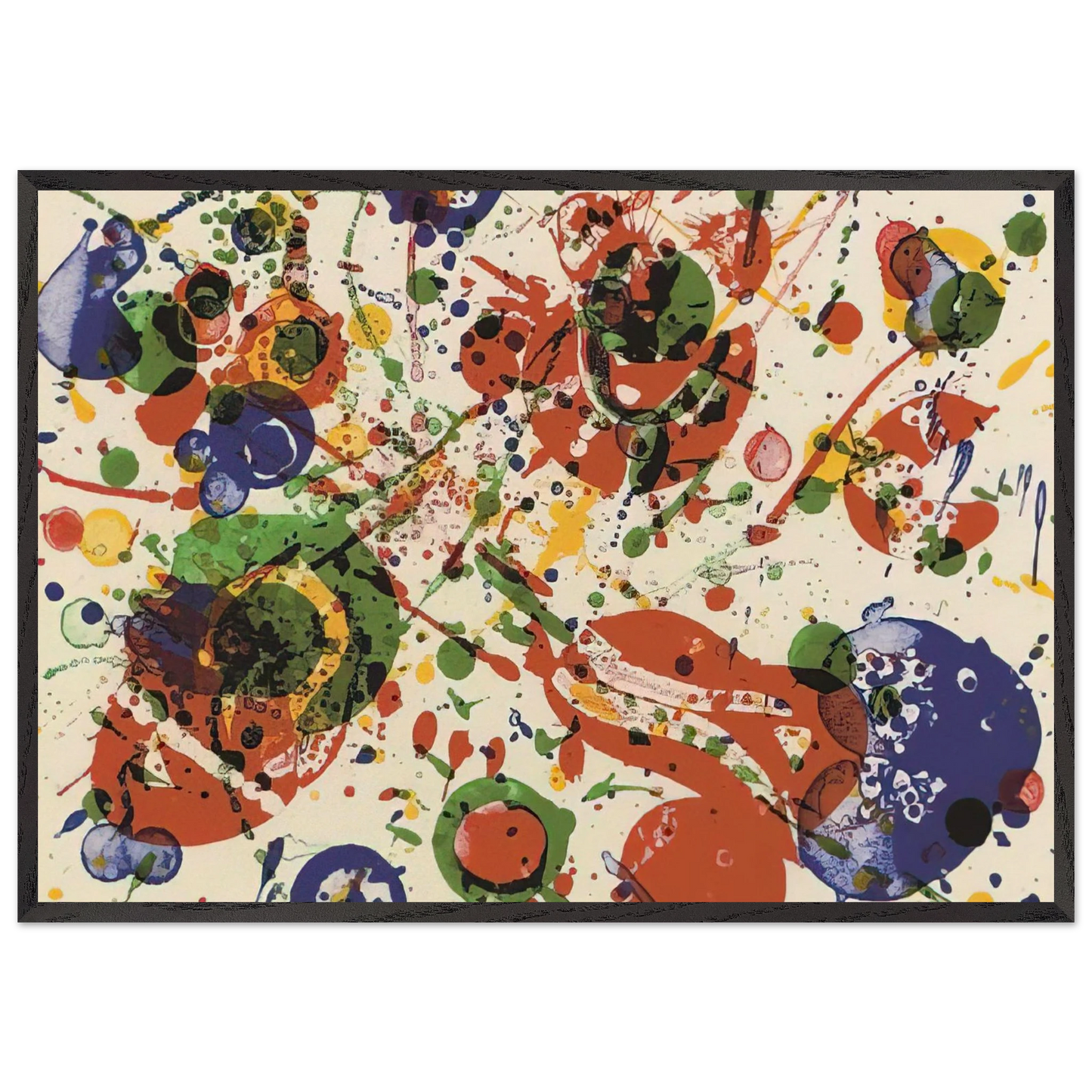 Untitled  from Pasadena Box   Lembark L60  - Sam Francis 70x100 cm / 28x40 inches Framed Art Print – Black Wooden Frame