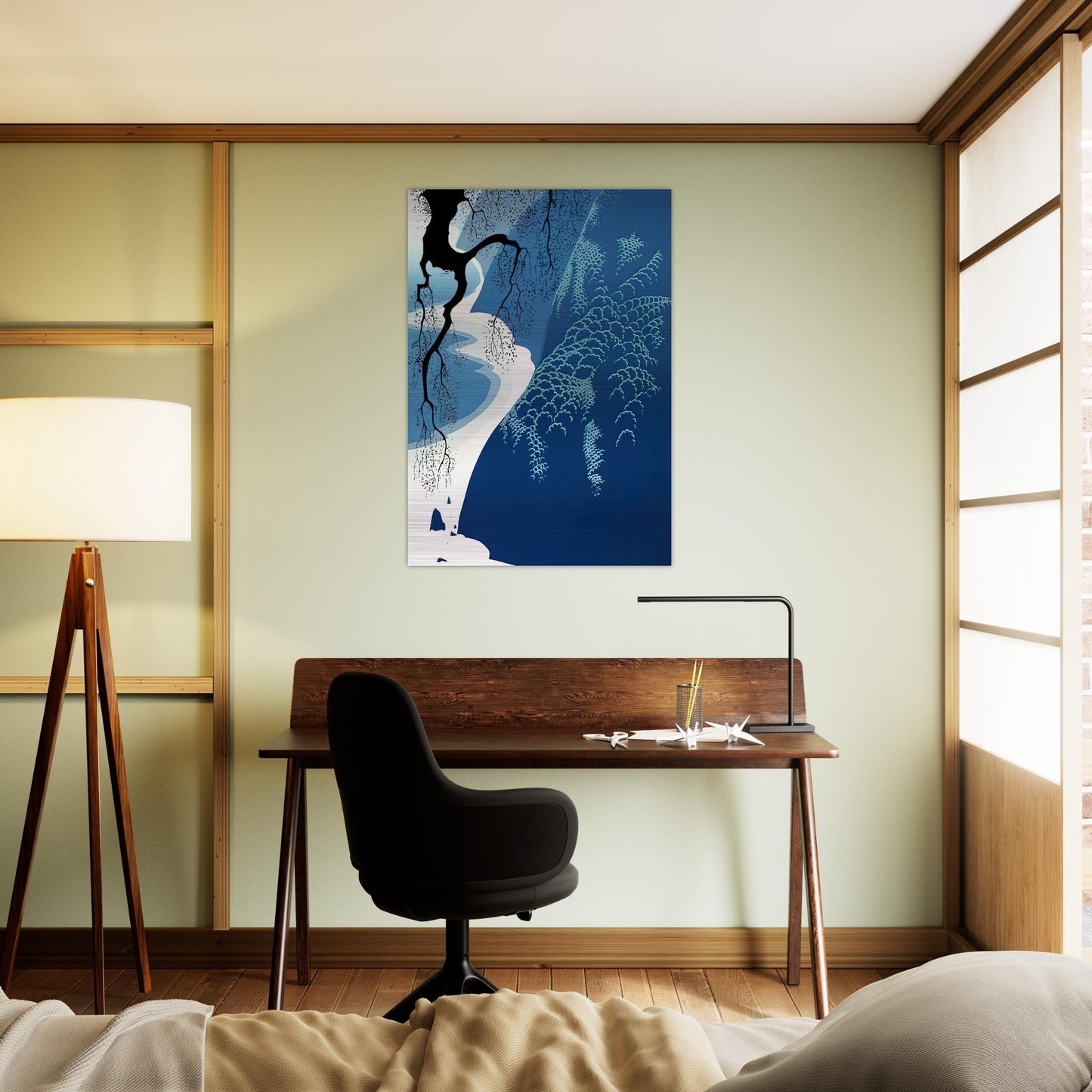 Big Sur and Branch - Eyvind Earle Brushed Aluminum Print - 70x100 cm / 28x40 inches | Eyvind Earle Aluminum Print | Eyvind Earle Prints