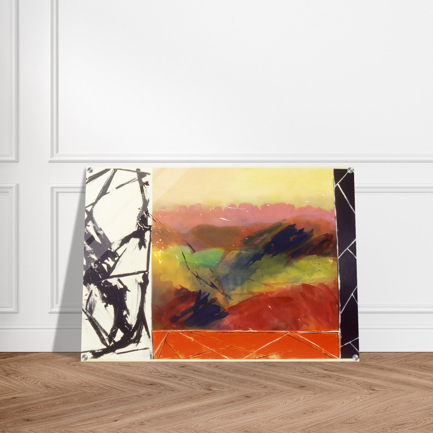 Railroad Gate - 1989 - Ronnie Landfield Acrylic Print - 70x100 cm / 28x40″ inches
