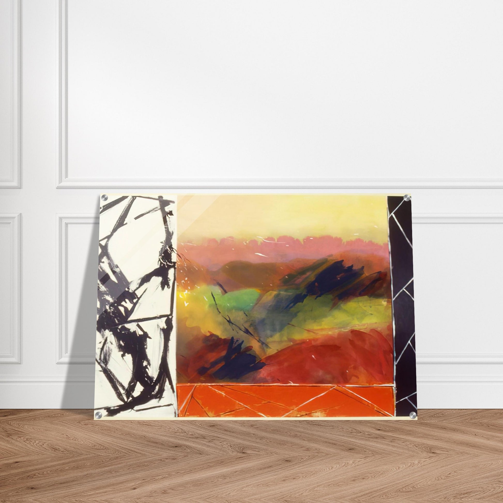 Railroad Gate - 1989 - Ronnie Landfield Acrylic Print - 70x100 cm / 28x40″ inches