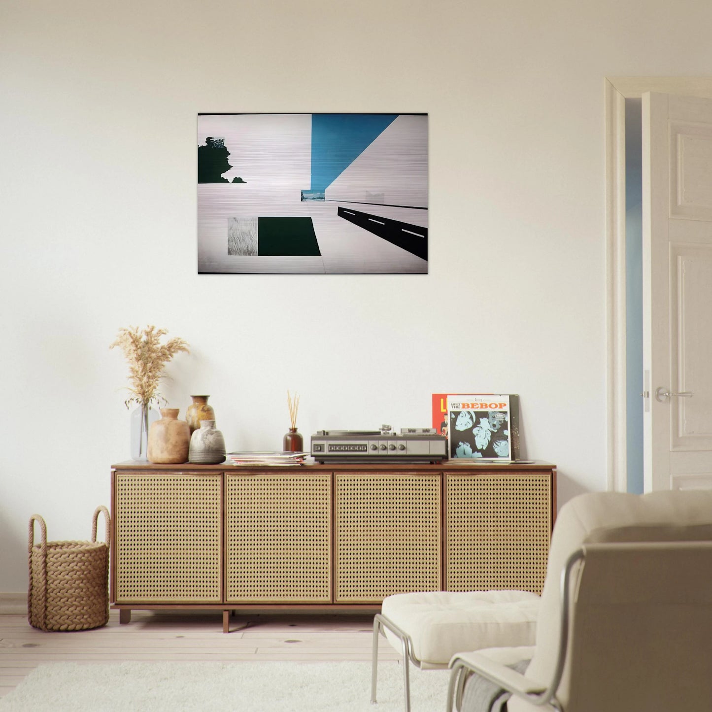 Looking North at 121 Mile Marker - Pop Art - Allan D Arcangelo Brushed Aluminum Print - 70x100 cm / 28x40 inches | Allan D Arcangelo Aluminum Print | Allan D Arcangelo Prints