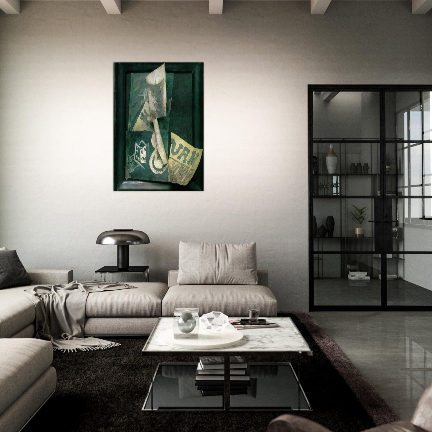 Glass and newspaper - Pablo Picasso Brushed Aluminum Print - 70x100 cm / 28x40 inches | Pablo Picasso Aluminum Print | Pablo Picasso Prints