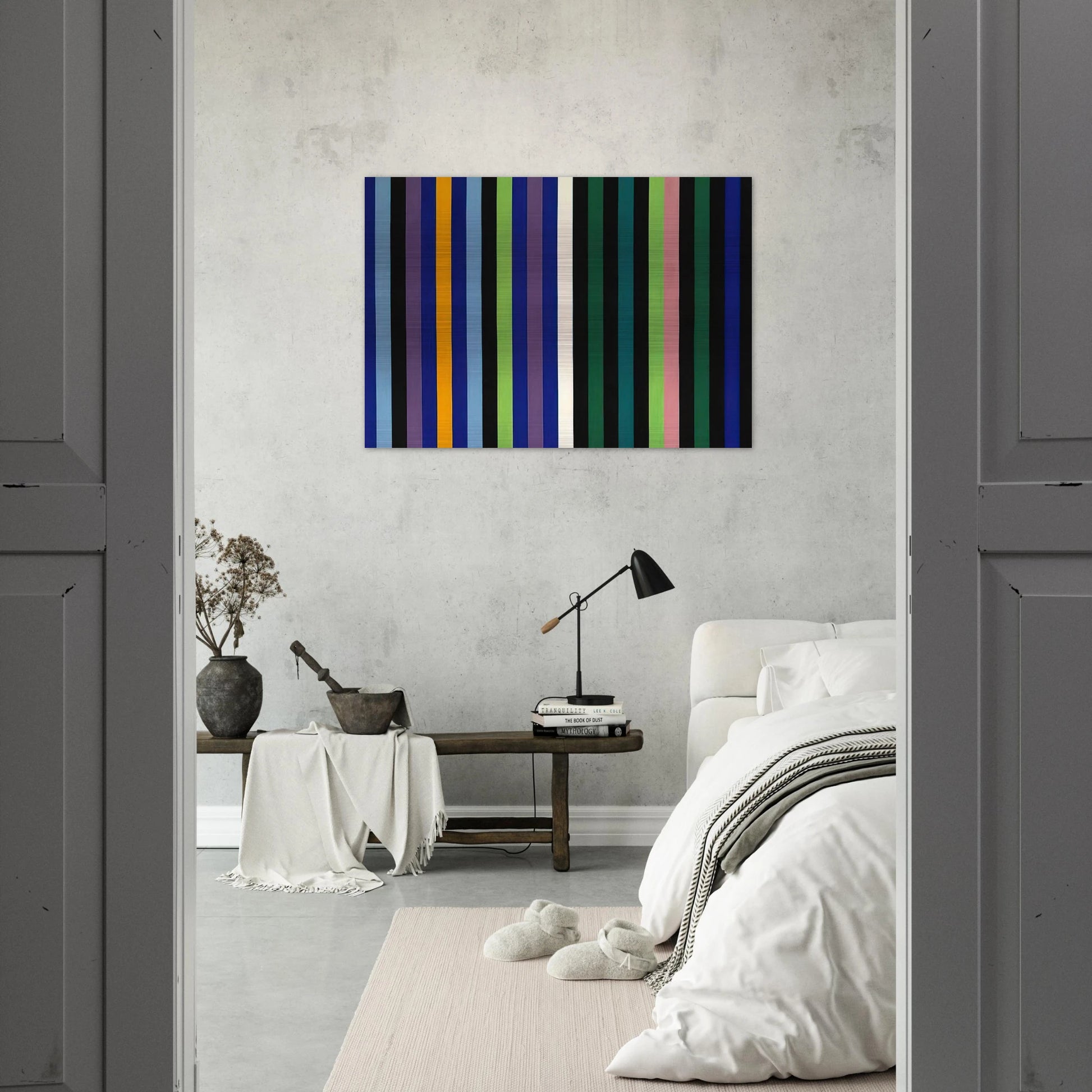 Two Part Blue - 1964 - Gene Davis Brushed Aluminum Print - 70x100 cm / 28x40 inches | Gene Davis Aluminum Print | Gene Davis Prints