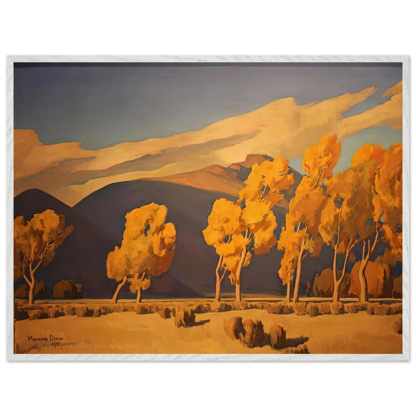 Maynard Dixon - NOVEMBER IN NEVADA 1935 Wall art - A1 (59.4 x 84.1  cm) - Premium Wooden Framed Poster With Fine Art Paper - Black frame
