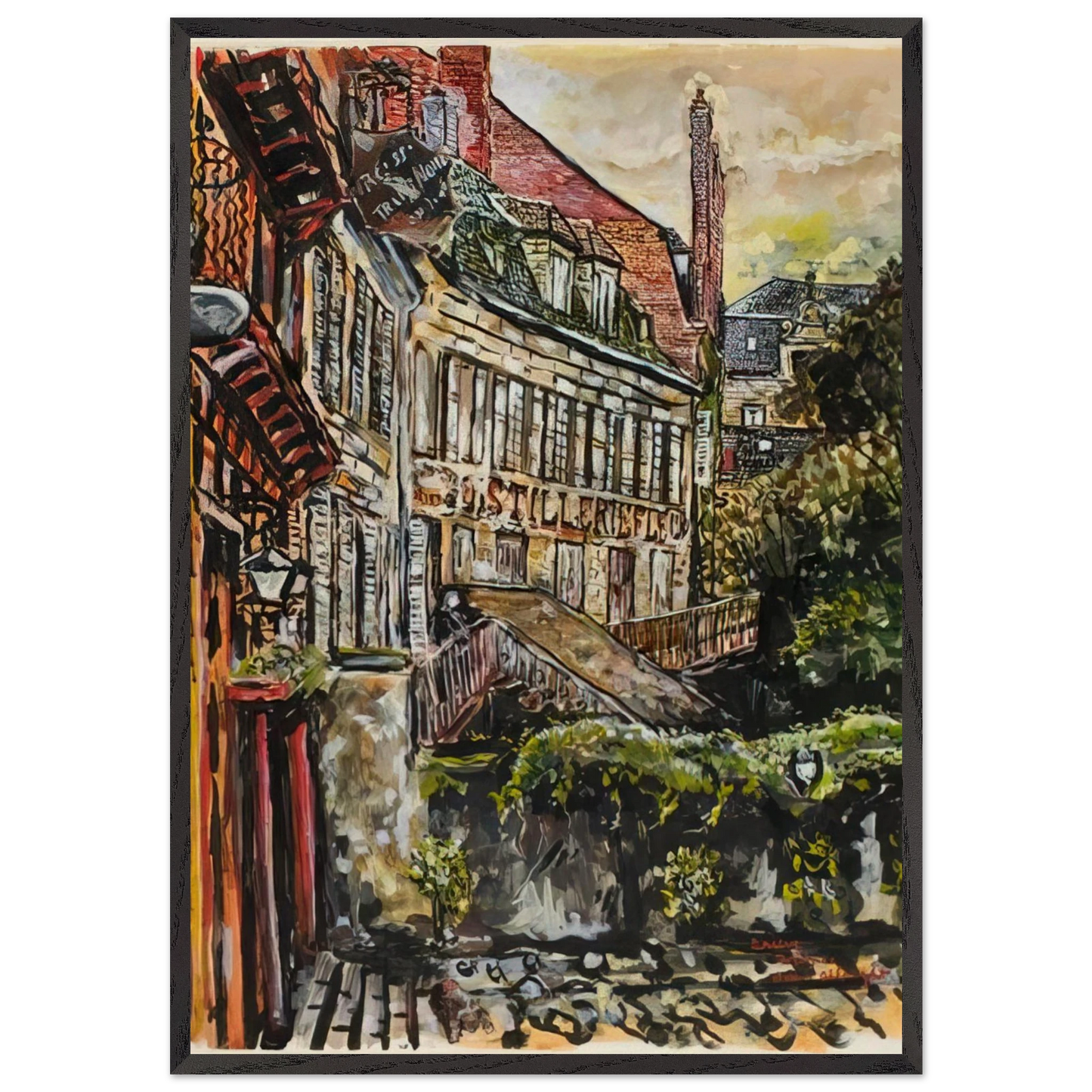 BRIEVE 1960 - Ivan Albright 70x100 cm / 28x40 inches Framed Art Print – Black Wooden Frame
