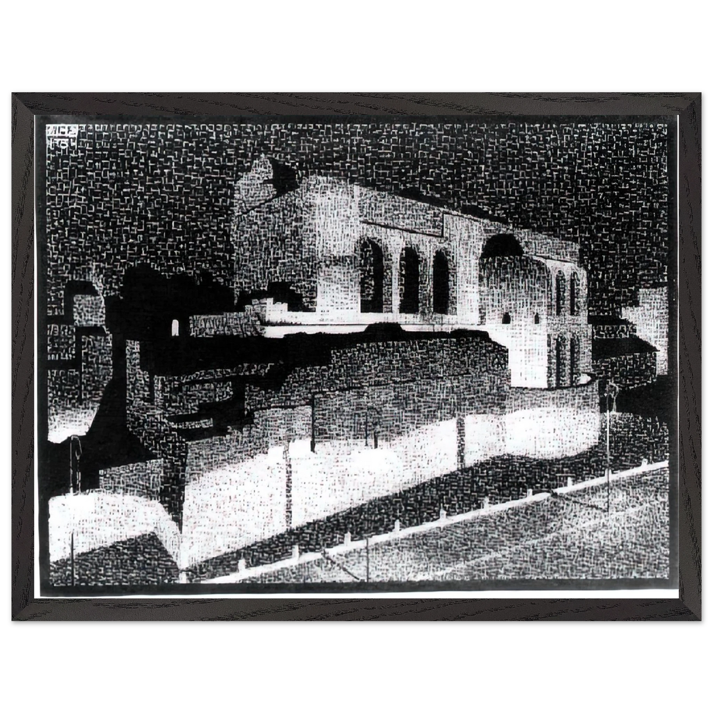 MC Escher - NOCTURNAL ROME BASILICA OF CONSTANTINE Wall Art - 60x80 cm / 24x32 inches - Fine Art Poster - -