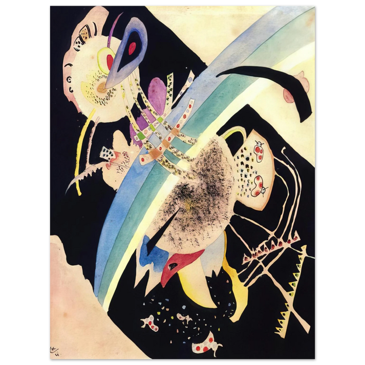 Wassily Kandinsky - STUDY FOR CIRCLES ON BLACK 1921  75x100 cm / 30x40inches Fine Art Poster