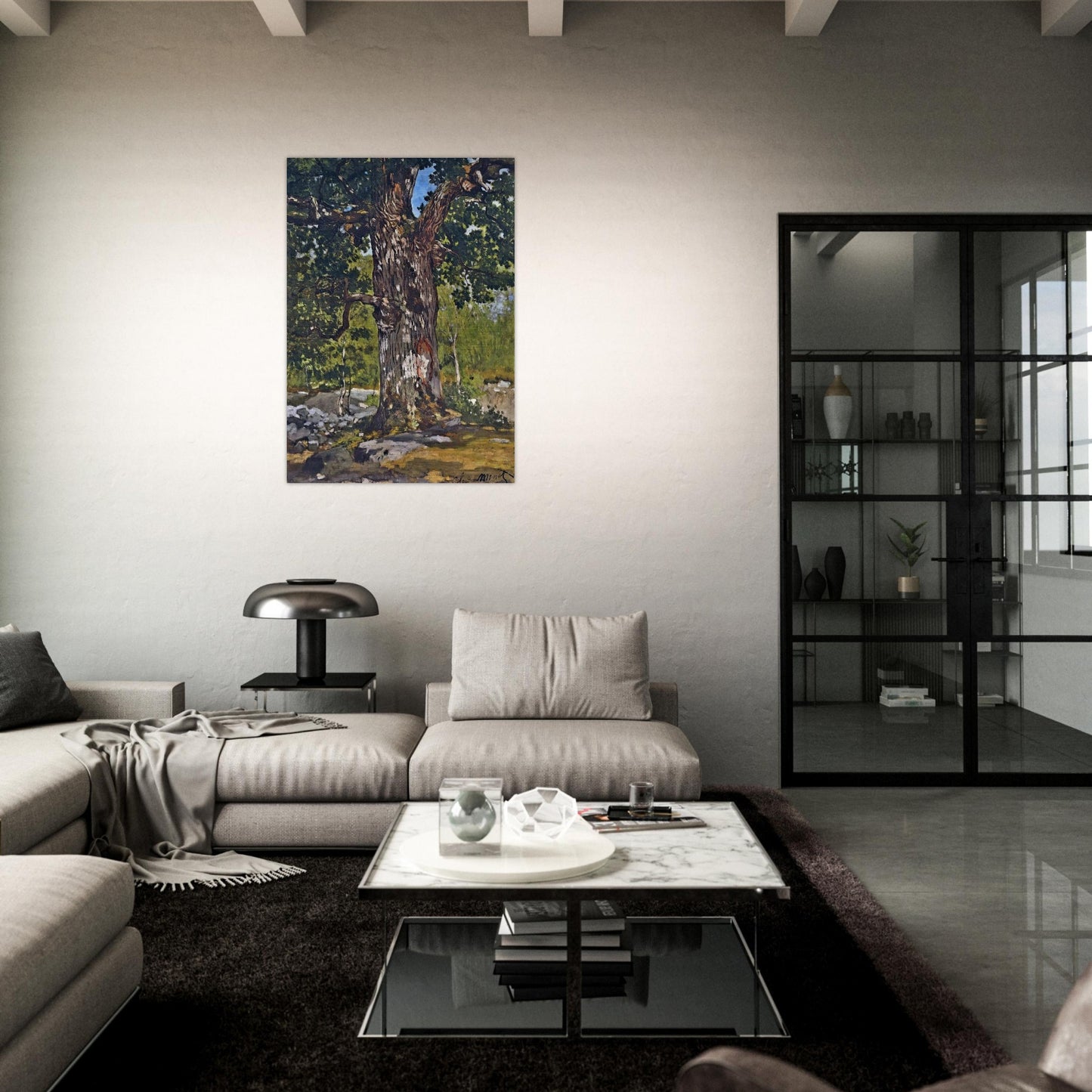 The Bodmer Oak - claude monet Brushed Aluminum Print - 70x100 cm / 28x40 inches | claude monet Aluminum Print | claude monet Prints