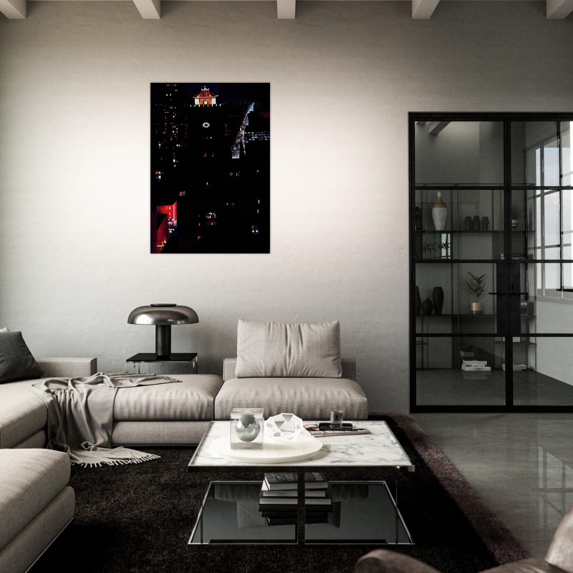 New York Night - Georgia O'Keeffe Brushed Aluminum Print - 70x100 cm / 28x40 inches | Georgia O'Keeffe Aluminum Print | Georgia O'Keeffe Prints