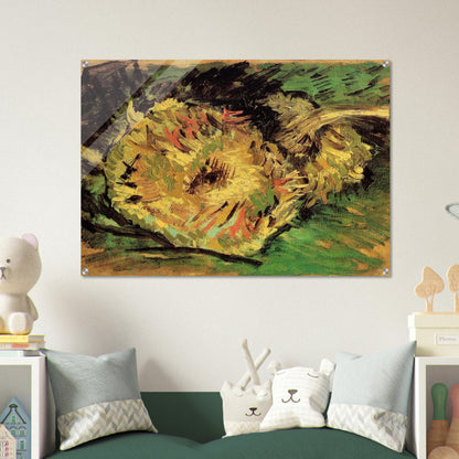 Two Cut Sunflowers - Vincent van Gogh Acrylic Print - 70x100 cm / 28x40″ inches