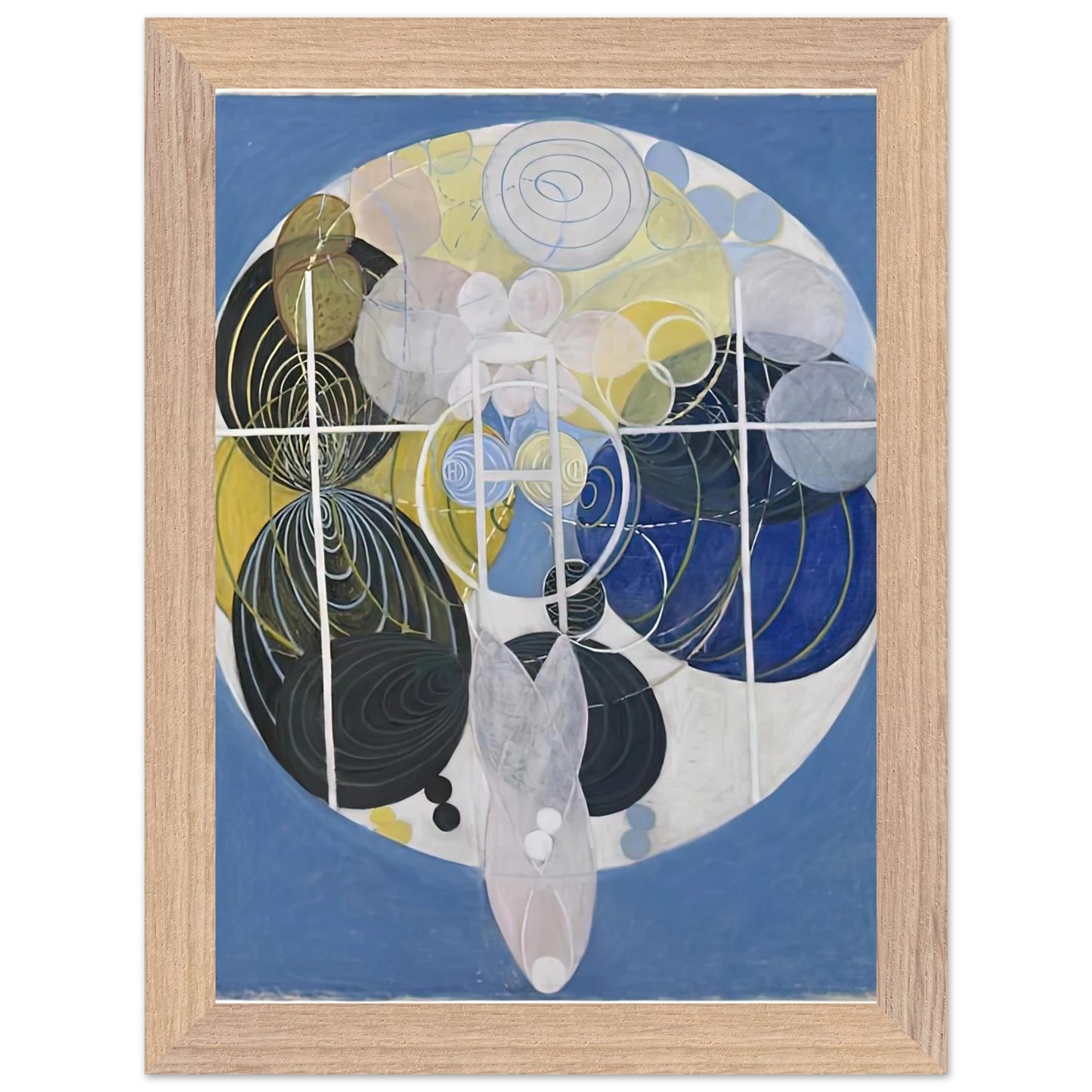 Hilma af Klint - THE LARGE FIGURE PAINTINGS NR 5 1907 Wall art - A2 (42 x 59.4  cm) - Premium Wooden Framed Poster With Fine Art Paper-canvas - White frame