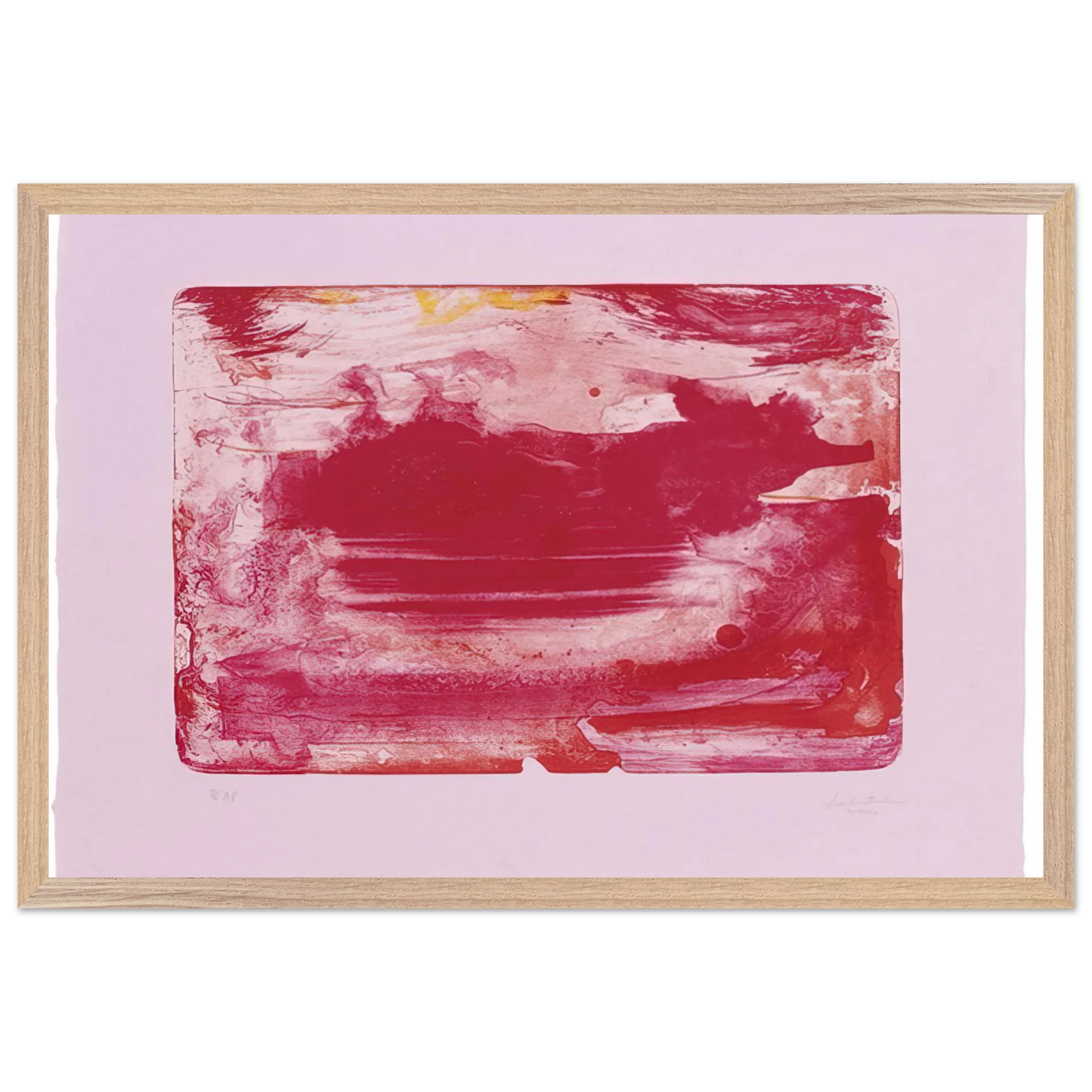 Helen Frankenthaler - The Red Sea - 1982 Wall art - 30x45 cm / 12x18 inches - Premium Wooden Framed Poster With Fine Art Paper-canvas - White frame